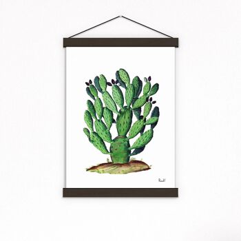 Impression d'Art Cactus Opuntia - A4 Blanc 8.2x11.6 2