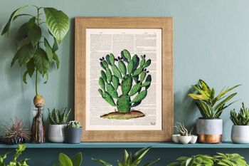 Opuntia Cactus Art Print - A5 Blanc 5.8x8.2 (Sans cintre) 1