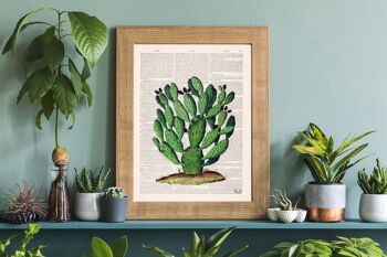 Opuntia Cactus Art Print - Blanc 8 x 10 (sans cintre) 1