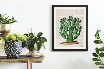 Opuntia Cactus Art Print - Blanc 8 x 10 (sans cintre) 3