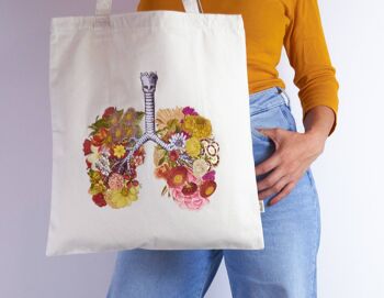 Cabas en coton bio Flowery Lungs 1