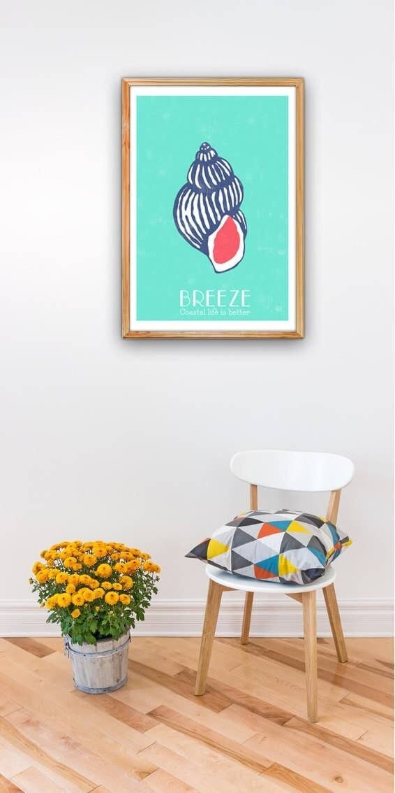 Pop Art Sea Shell Breeze - Sea Life Druck