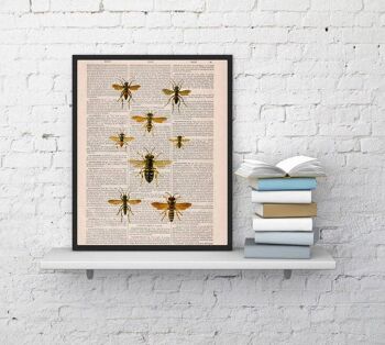Queen Bees Art Print - A4 Blanc 8.2x11.6 (Pas de Cintre) 1