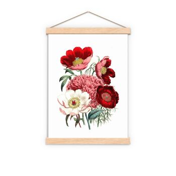 Bouquet de fleurs Anémones rouges et roses - A5 Blanc 5.8x8.2 3