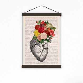 Bouquet de roses Coeur, Art décoratif, Coeur anatomique, Impression inspirée de la nature, Art pour médecins, Art mural nature sombre, Cadeau maison, SKA135 - Blanc 8x10 2