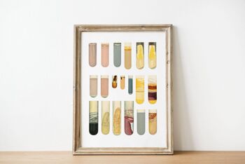 Collection de tubes d'échantillons, Science Art, cadeau étudiant en sciences, microbiologie, art de la biologie, impression d'art, décor scientifique, cadeau scientifique, SKA293 - A5 Blanc 5.8x8.2 2