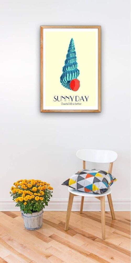 Sea Shell Sunny Day Pop art print