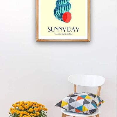 Stampa pop art di Sea Shell Sunny Day