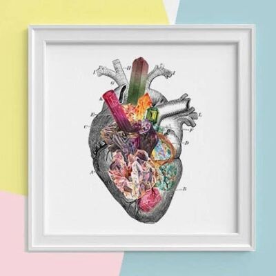 Shiny Heart Print - Pagina del libro L 8,1 x 12 (senza gancio)