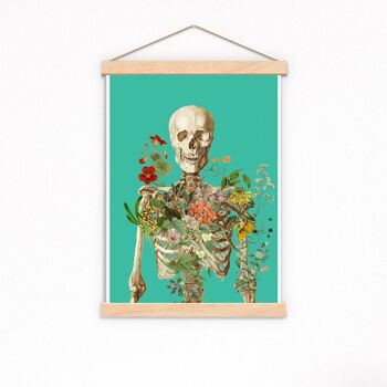 Squelette couvert de fleurs Poster art 2