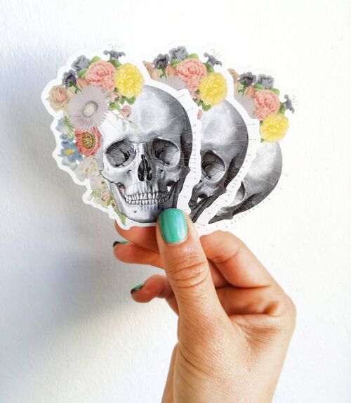 Skull with flowers stickers