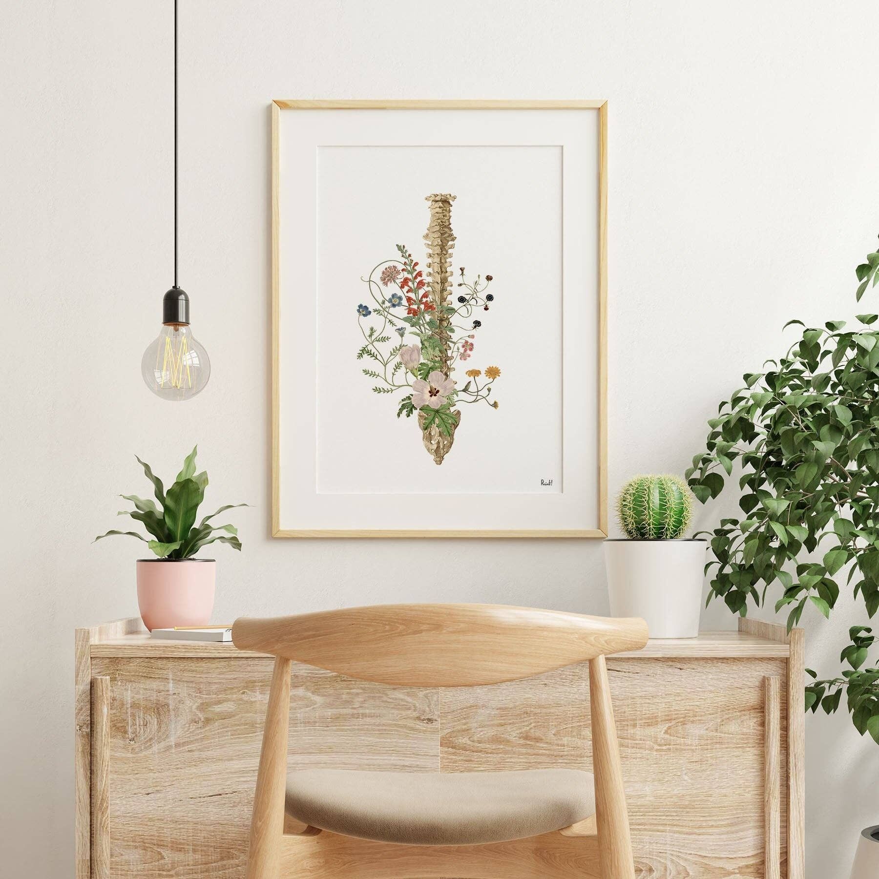 Sanfte Farben Wildblumen Spine Print - A3 Weiß 11,7 x 16,5