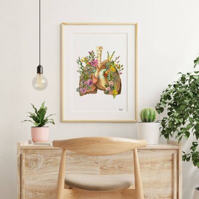 Soft Colours Flowery Lungs - White 8x10 (No Hanger)