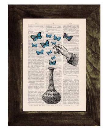 The Bottle of Wonders Blue Butterfly Art - Livre Page L 8.1x12 (No Hanger) 3