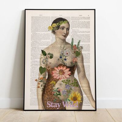 Arte alla moda - Arte della parete femminista - Arte della donna - Illustrazione femminista - Regalo amico - Stampa artistica - Stay Wild Art - Regalo migliore amica - SKA296 - Pagina del libro M 6,4 x 9,6 (senza gancio)