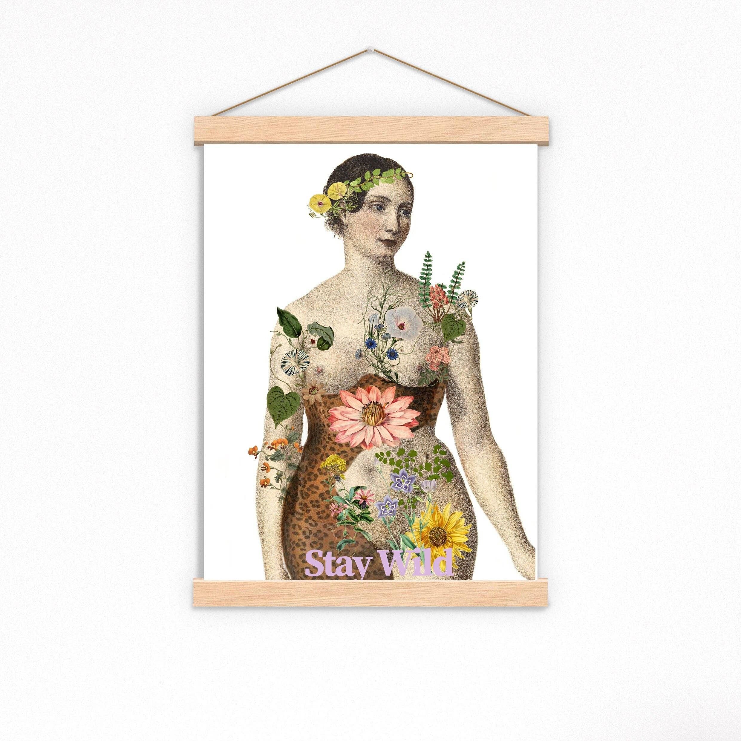 Trendige Kunst – feministische Wandkunst – Frauenkunst – feministische Illustration – Geschenk für Freund – Kunstdruck – Stay Wild Art – Geschenk für beste Freundin – SKA296 – A4 weiß 8,2 x 11,6