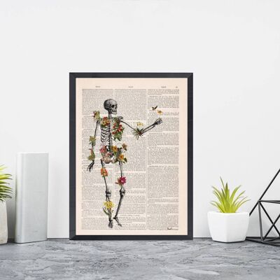 Stampa scheletro di piante tropicali - A3 bianco 11,7x16,5