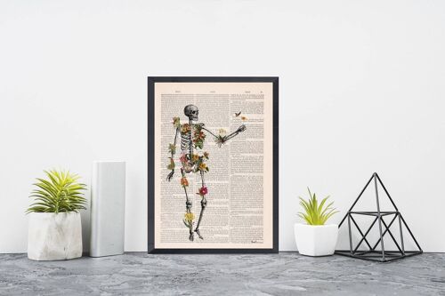 Tropical Plants Skeleton Print - White 8x10