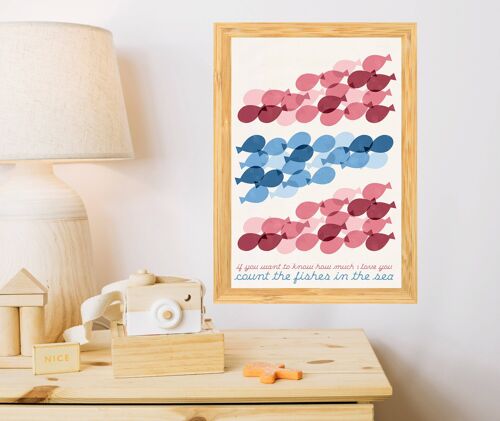 Wall art print Nursery Decor - Wall art for kids-How much I love you art.Be related Newborn gift- Baby gift- Pregnancy gift- NSR020 - A5 White 5.8x8.2 (No Hanger)