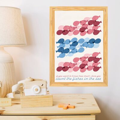 Stampa artistica da parete Nursery Decor - Wall art for kids-Quanto ti amo arte. Sii correlato Regalo neonato - Regalo bambino - Regalo di gravidanza - NSR020 - A4 bianco 8,2 x 11,6 (senza gancio)