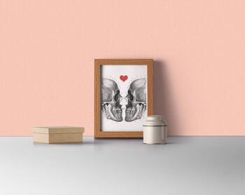 Wall Art Print Skulls in Love Anatomical Wall Art Decor SKA001WA4 - A4 Blanc 8,2 x 11,6 (sans cintre) 4