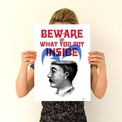 Smart quote Beware of what you put inside - A4 White 8.2x11.6 (No Hanger)