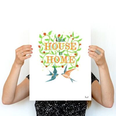 Wall Art Print Welcome Spring Poster Print, Hand painted, Wall Art, Home Poster, Wall Decor, Home Decor, Giclee Print, Poster, TYQ025WA4 - Square 12x12 (No Hanger)