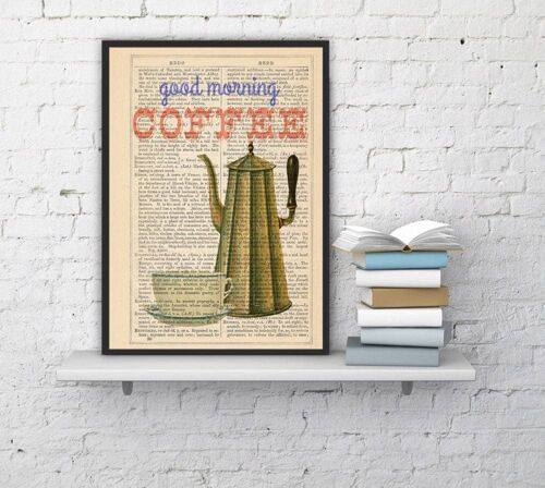 Welcome spring Coffee sign printed on dictionary book page Art Giclee Print Illustration art decor Good morning illustration TYQ043 - Book Page 6.6x10.2