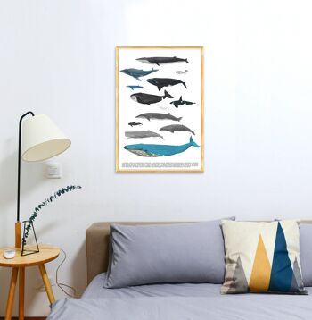 Whale Art Print - Sea Animal Print - A4 White 8.2x11.6 (No Hanger) 3
