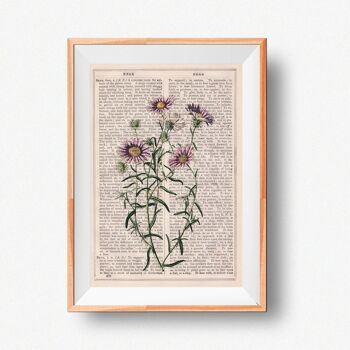 Marguerites sauvages en lilas Flower Wall art - Book Page M 6.4x9.6 (No Hanger) 3