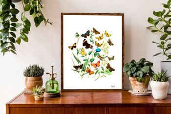 Wild Flowers and Butterflies Art Print - Music L 8.2x11.6 (No Hanger) 3