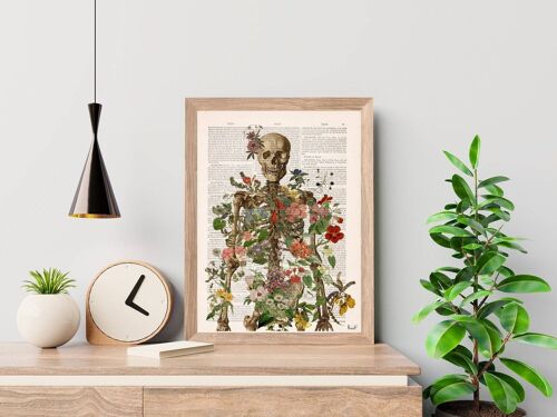 Wild Flowers Skeleton - Book Page L 8.1x12 (No Hanger)