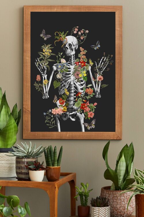 Wild Skeleton at Night Print (No Hanger)