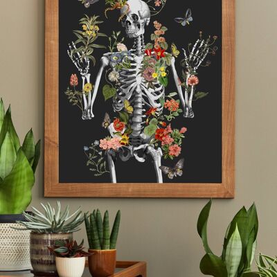 Wild Skeleton at Night Print (No Hanger)