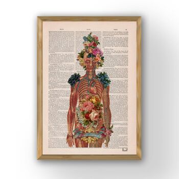 Cadeau femme, Anatomy Wall Art - Flower Skeleton - Feminist Wall Art - Human Skeleton Art - Anatomy Illustration - Dictionary Print - SKA115 - A3 Poster 11,7 x 16,5 1