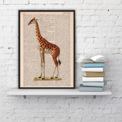 Weihnachtsgeschenk für den besten Freund, Weihnachtsgeschenke, Giraffe, Wandkunst, Wanddekoration, Geschenkkunst für Zuhause, Kinderzimmer-Wandkunst, Drucke, Giraffendrucke, ANI011 – Buchseite S 5 x 7