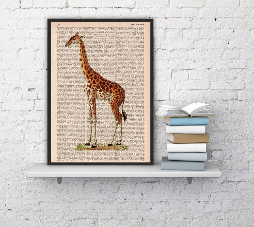 Weihnachtsgeschenk für den besten Freund, Weihnachtsgeschenke, Giraffe, Wandkunst, Wanddekoration, Geschenkkunst für Zuhause, Kinderzimmerwandkunst, Drucke, Giraffendrucke, ANI011 - Musik L 8,2 x 11,6