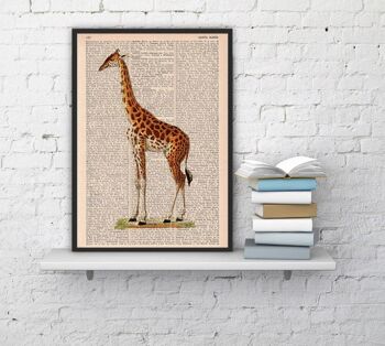 Cadeau de Noël meilleur ami, cadeaux de Noël, girafe, art mural, décoration murale, art cadeau pour la maison, art mural de chambre d'enfant, impressions, impressions de girafe, ANI011 - Musique L 8.2x11.6 1