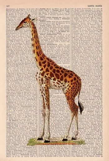 Cadeau de Noël meilleur ami, cadeaux de Noël, girafe, art mural, décoration murale, art cadeau pour la maison, art mural de chambre d'enfant, impressions, impressions de girafe, ANI011 - Musique L 8.2x11.6 2