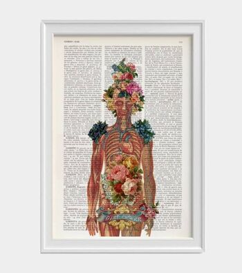 Noël Svg, Anatomie Wall Art - Fleur Squelette - Art Mural Féministe - Art Squelette Humain - Anatomie Illustration - Dictionnaire Imprimer - SKA115PA3 - Affiche A3 11.7x16.5 (Pas de Cintre) 3