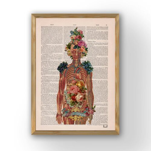 Xmas Svg, Anatomy Wall Art - Flower Skeleton - Feminist Wall Art - Human Skeleton Art - Anatomy Illustration - Dictionary Print - SKA115PA3 - White 8x10