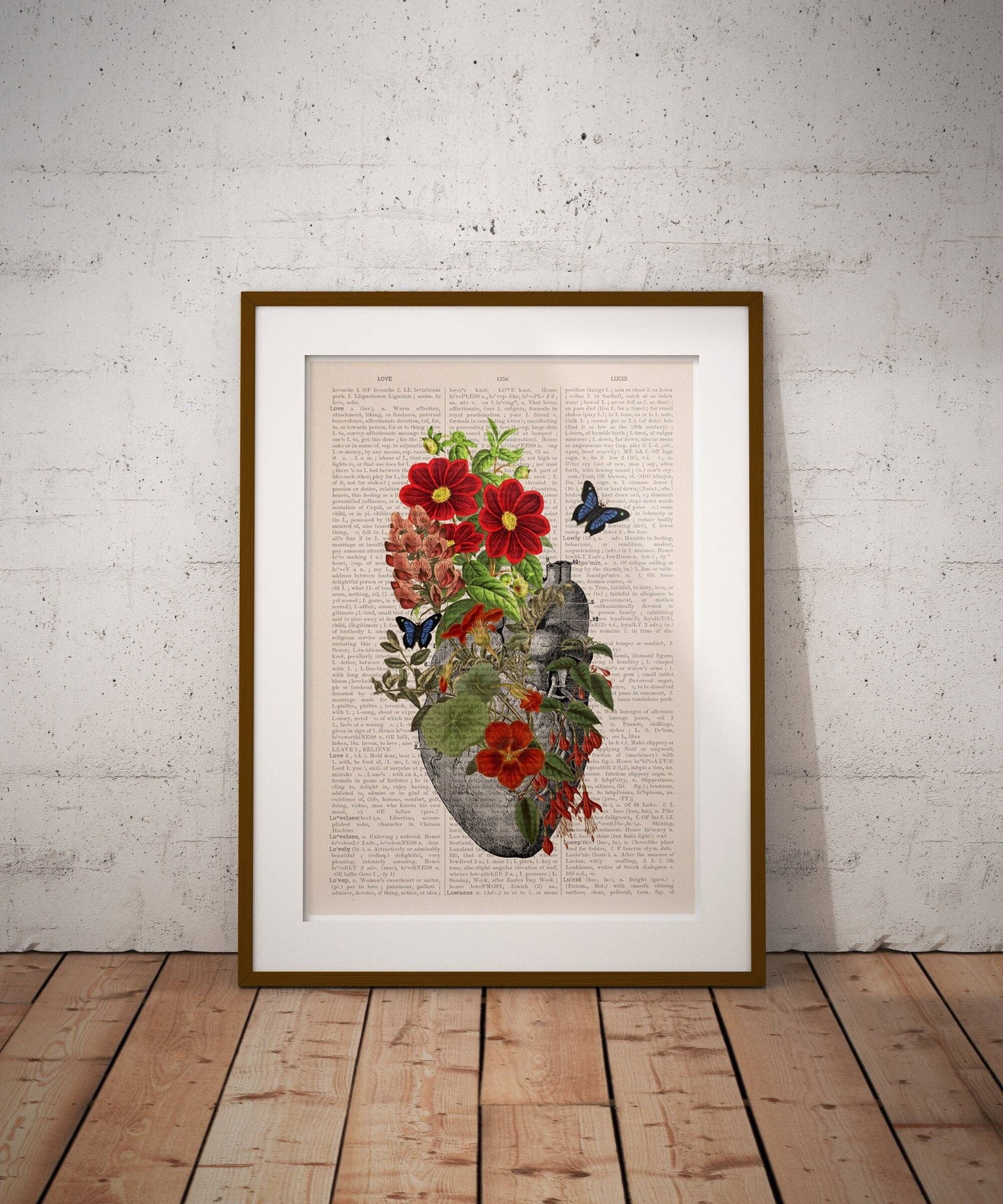 Weihnachten Svg, blaue Schmetterlinge anatomisches Herz, Anatomie Kunst, Wandkunst, Wanddekoration, Kunstposter, Anatomie, Anatomie Poster, medizinische Kunst, SKA258PA3 (kein Aufhänger)