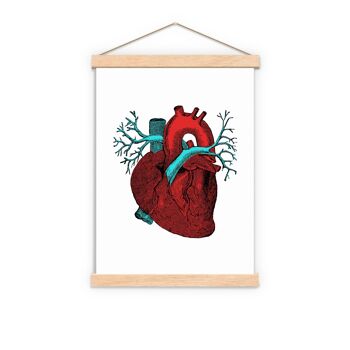 Svg de Noël, cadeau de Noël petit ami, Svg de Noël, cadeau pour elle, cadeau de Noël, impression d'art coeur anatomique dans les tons rouges et bleus, SKA057 - blanc 8 x 10 2