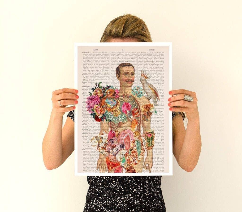 Xmas Svg, Weihnachtsgeschenk-Wand-Dekor Herr Natur Körperstudie Kunst, Anatomie Kunst, Wandkunst, Wanddekoration, Poster, Anatomie, Anatomie Druck, SKA118PA3