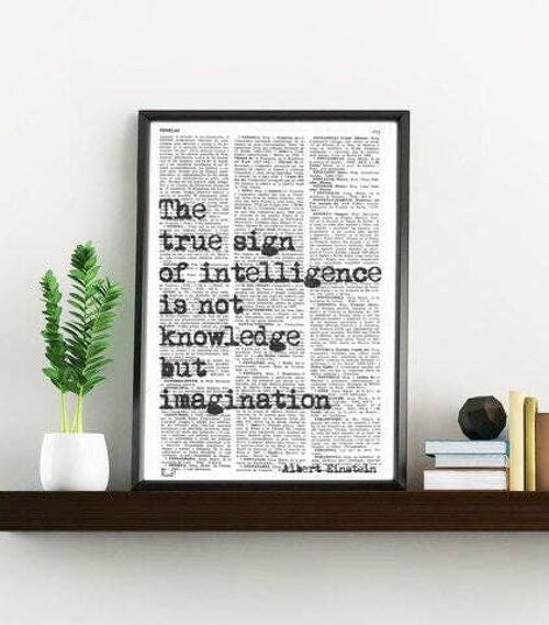 Xmas Svg, Christmas Gifts, Albert Einstein INSPIRATIONAL Quote Print, Gift, MOTIVATIONAL College Dorm Poster print Poster print TYQ006 - Book Page M 6.4x9.6