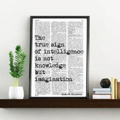 Noël Svg, Cadeaux de Noël, Albert Einstein INSPIRATIONAL Quote Print, Gift, MOTIVATIONAL College Dorm Poster print Poster print TYQ006 - Book Page M 6.4x9.6