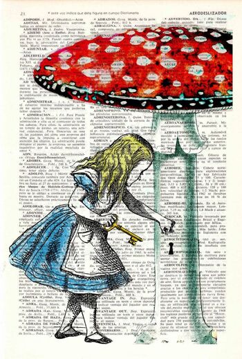 Svg de Noël, cadeaux de Noël, Alice au pays des merveilles Going home Collage Print on Vintage Dictionary Page le meilleur choix pour les cadeaux ALW016b - Book Page S 5x7 2