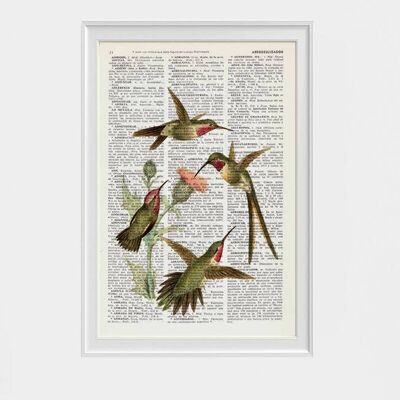 Natale Svg, regali di Natale, colibrì con fiori di cardo, stampa su dizionario, arte colibrì, regalo di inaugurazione della casa, regali per la casa, ANI250 - pagina libro M 6.4x9.6 (senza gancio)