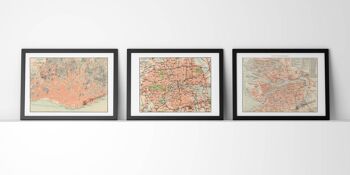 Svg de Noël, cadeaux de Noël, London City Map Vintage Inspired Poster, London Map Poster, Wall Art, Wall Decor, Vintage City Map TVH236WA3 (No Hanger) 3