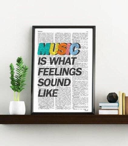 Weihnachten Svg, Weihnachtsgeschenke, Musik Farbe Musik Wandkunst, Musik Kunst Musik Poster, Geschenk für Musikliebhaber ihn, Musik Zimmer Dekor Rock n Roll TYQ001 – Buchseite S 5 x 7